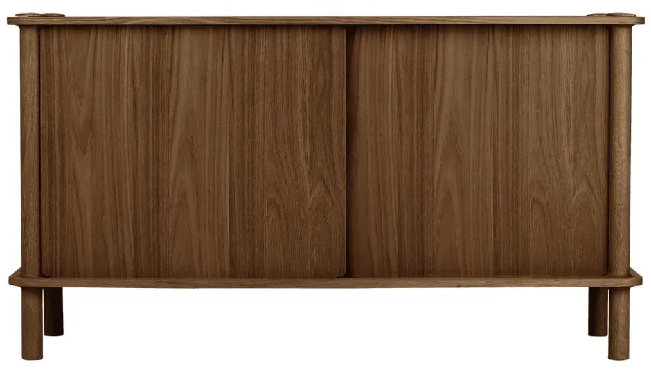 Comodă maro din lemn de stejar cu ușă glisantă 135x73,5x48 cm Italic – UMAGE