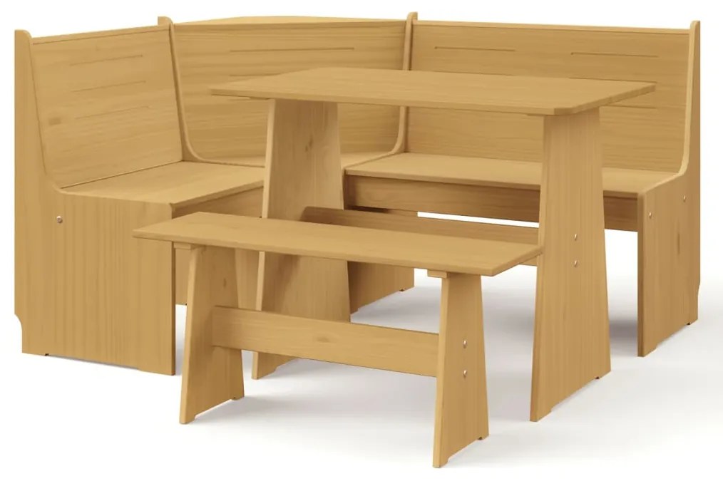Set mobilier de bucătărie, 3 piese, maro miere, lemn masiv pin