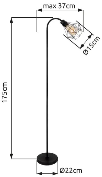 Lampadar Globo 15351S ISABELLA 1xE27/40W/230V