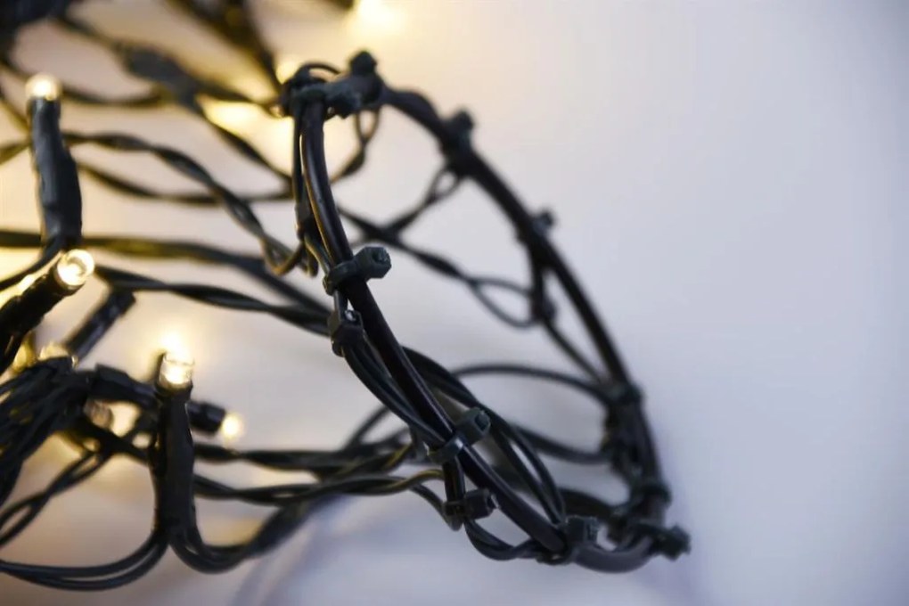 Lanț luminos în formă de con, 280 LED-uri, alb cald