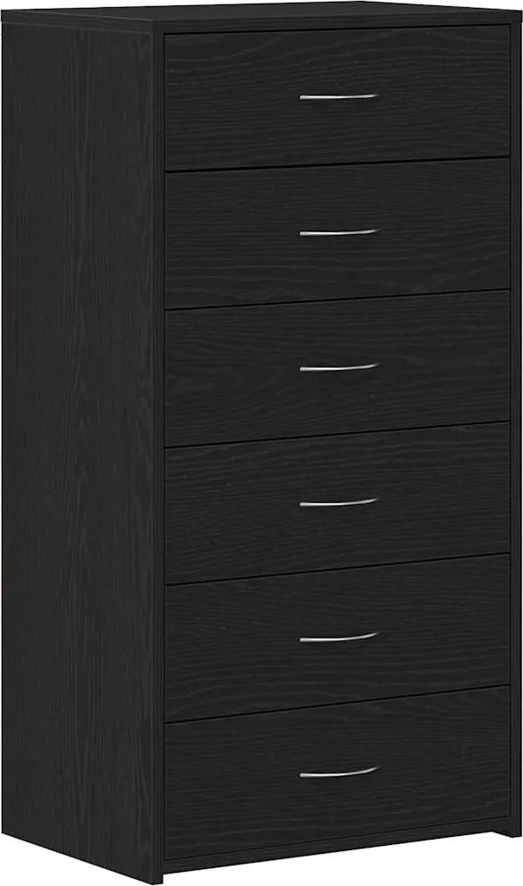vidaXL Bufetă cu 6 sertare Stejar negru 50x34x96 cm Lemn prelucrat