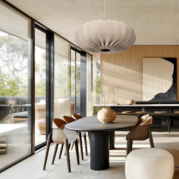 Candelabru suspendat pe cablu CAFEE, 1 x E27, 40W, 230V, Ø 66 cm, bej