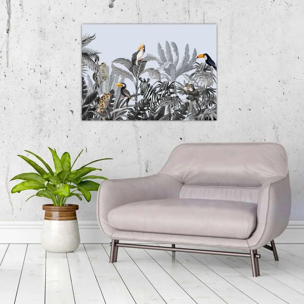 Tablou - Jungla ilustrată (70x50 cm)