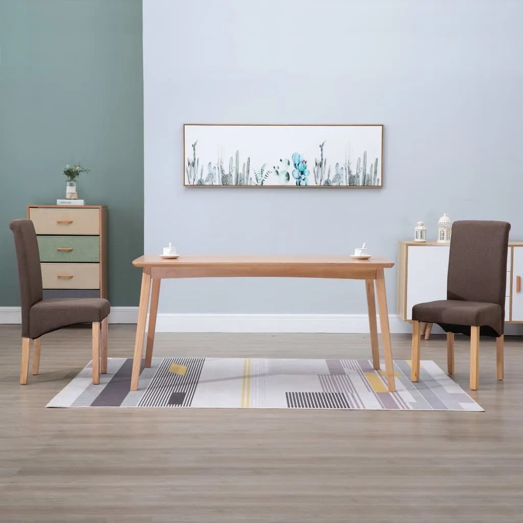 vidaXL Scaune de bucătărie, 2 buc., maro, material textil