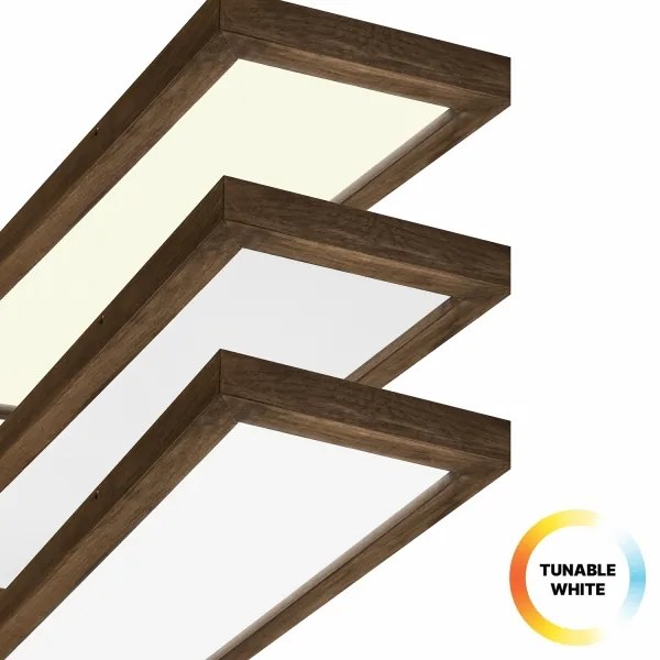 Plafonieră LED dimabilă Brilagi WOODY FRAME LED/50W/230V stejar 120x30 cm IP44 + telecomandă