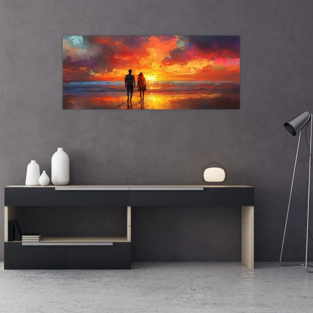 Tablou - Plimbare pe plajă (120x50 cm)