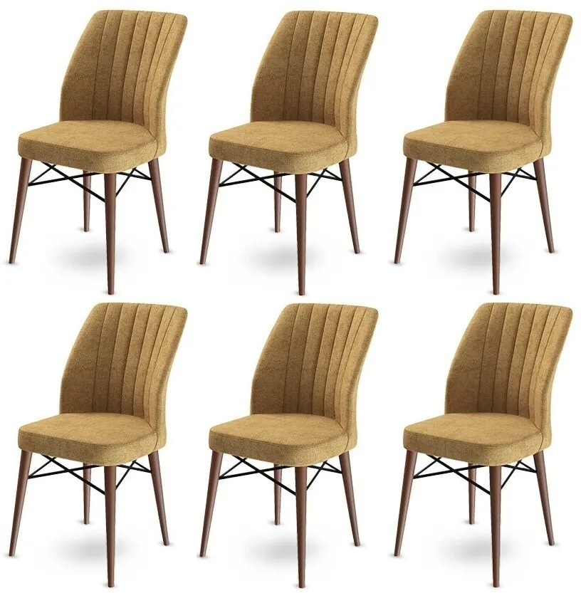 Set de scaune de sufragerie Flex Cappuccino andBrown, 6 buc.