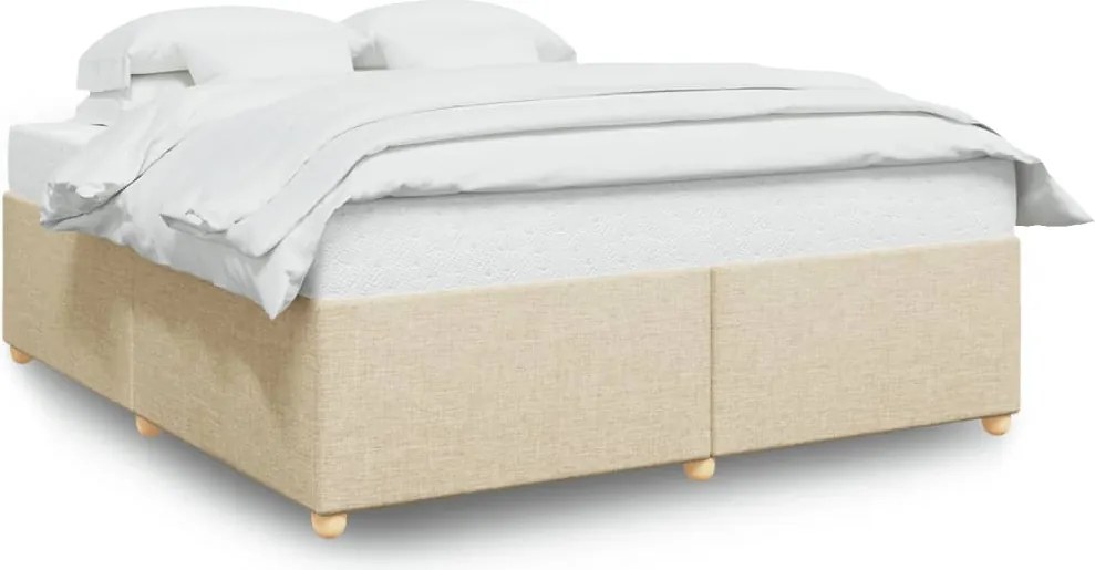 vidaXL Cadru de pat fără saltea, crem, 180x200 cm, textil