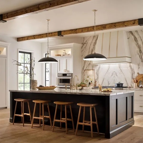 Lustră pe lanț Kichler KL-DELAROSA-P-BK DELAROSA 1xE27/60W/230V negru/alamă