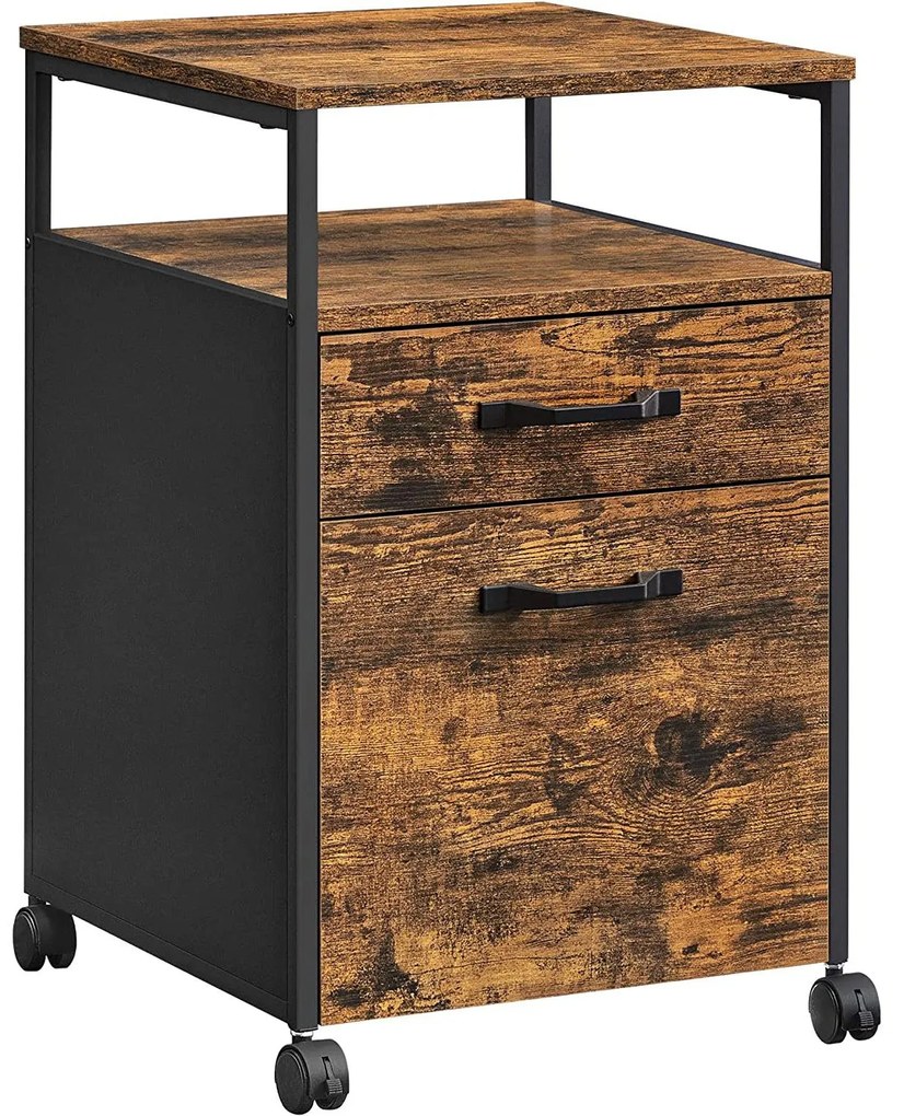 Dulap de dosar, dulap de birou rulant cu 2 sertare 41 x 45 x 66 cm