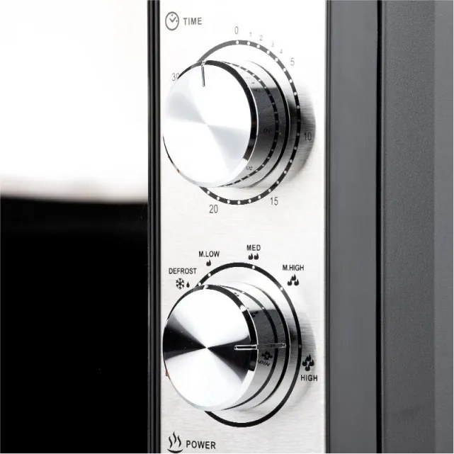Cuptor cu microunde Finlux FMO-2073BSG, 700 W, 20 L, Functie gratar, Dezghetare, Timer, Otel inoxidabil/Negru