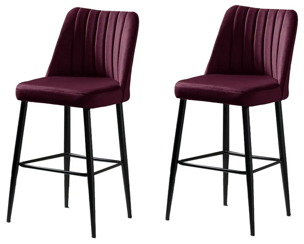 Set de scaune de bar Vento Claret Red and Black, 2buc., 2 buc.