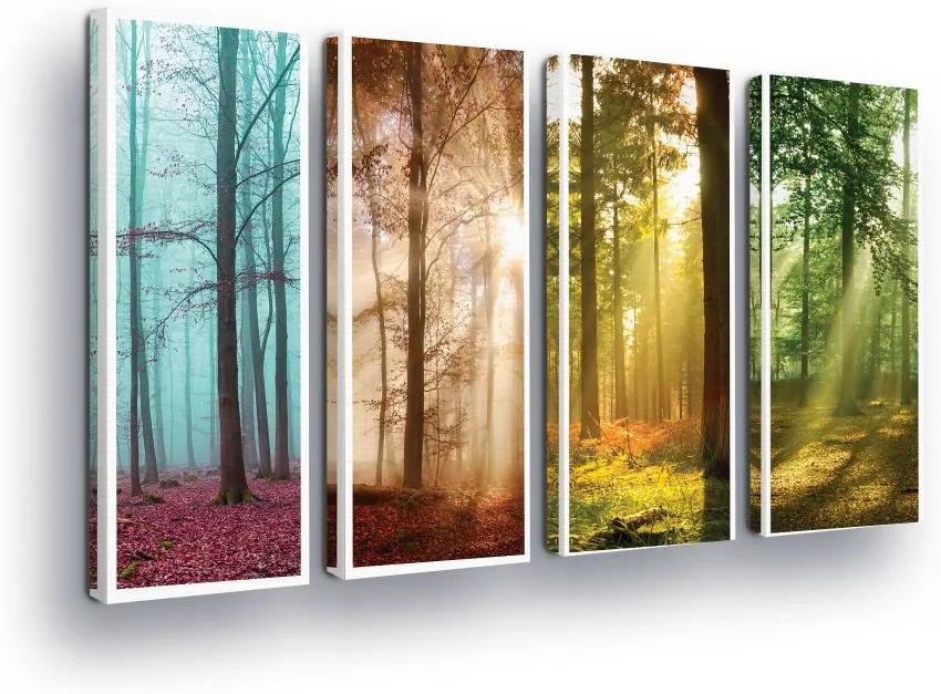 GLIX Tablou - Annual Season in the Woods 4 x 30x80 cm