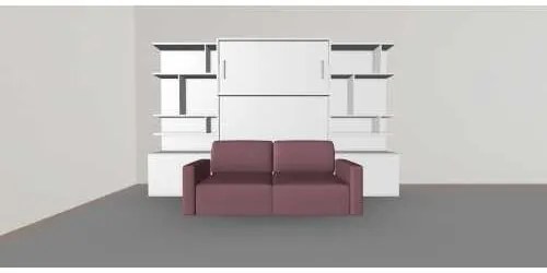 PAT RABATABIL DUBLU SOMIERA INCLUSA CU CANAPEA SI 2 BIBLIOTECI(100 cm) - ROYAL BIG BOOKCASE SET (150X200)