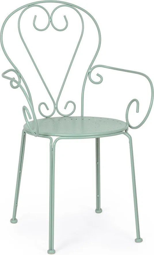 Scaun de grădină verde mentă din metal Etienne – Bizzotto