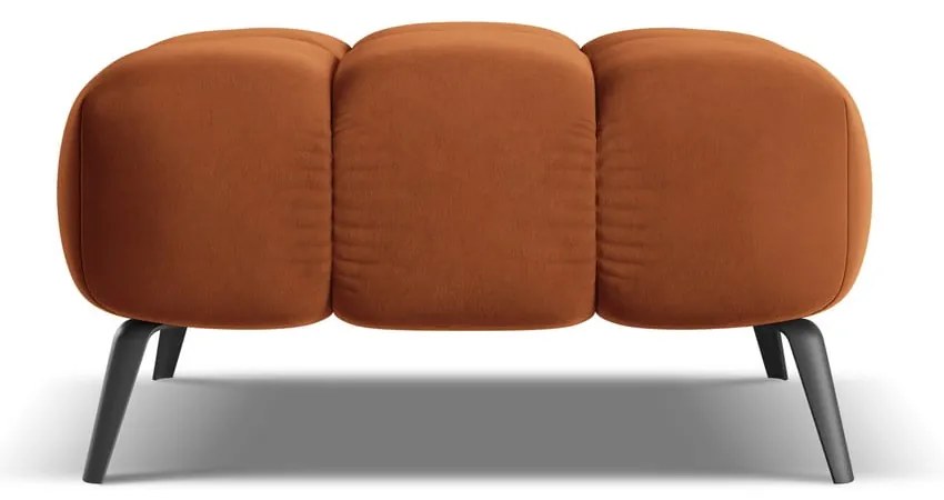 Taburet portocaliu cu tapițerie din catifea Nalu – Makamii