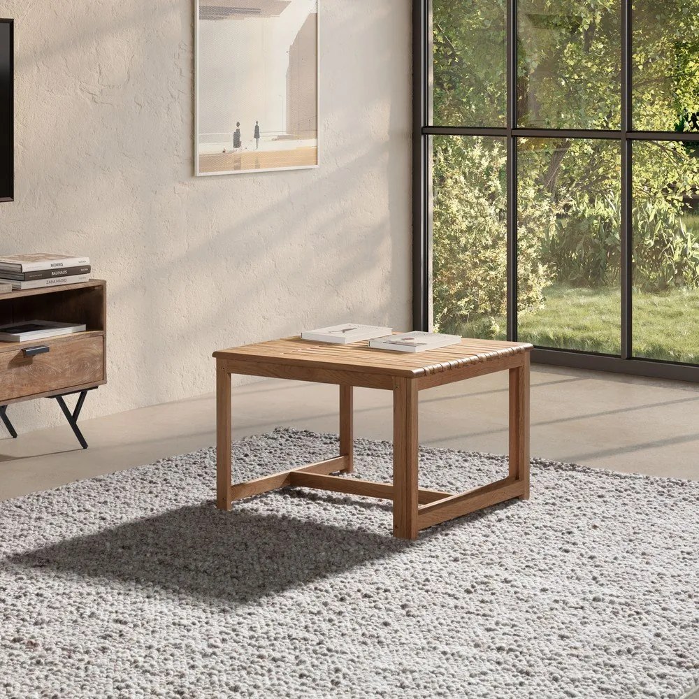 Măsuță de cafea în culoare naturală din lemn de stejar 60x70 cm Unai – MOME
