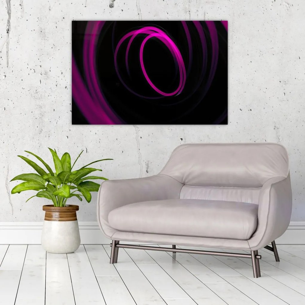 Tablou - linii violete (90x60 cm)