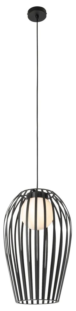 Lampă suspendată de design neagră cu opal - Angela