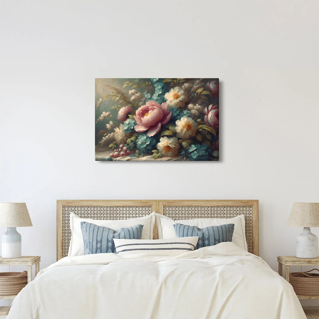Tablou - Natură moartă cu flori - pictură (90x60 cm)