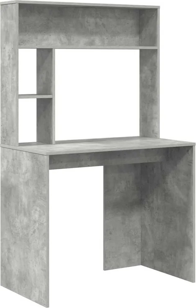 vidaXL Birou cu raft Gri din beton 91 x 50 x 149 cm Lemn compozit