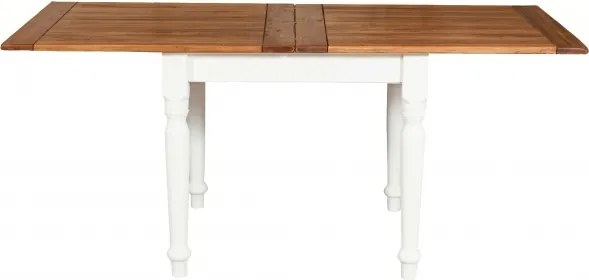 Masa pliabila, L90(180) 90 H80 cm, culoare natur alb antic, Lemn masiv