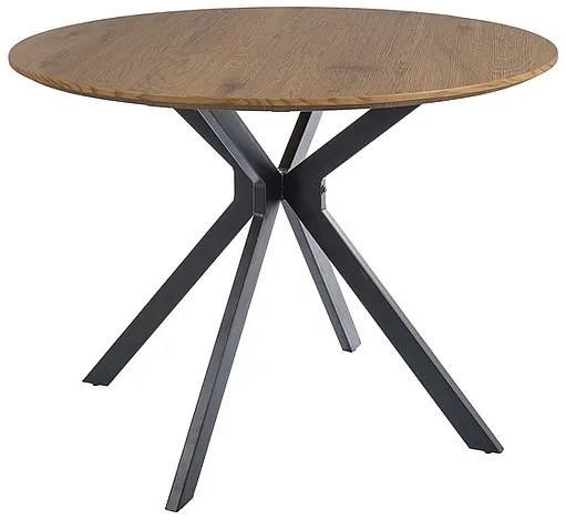 Masa rotunda Aster stejar/negru mat ø100/h76 cm
