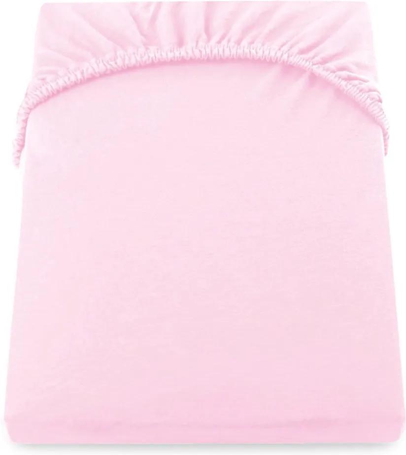 Cearșaf de pat cu elastic DecoKing Nephrite, 140–160 cm, roz
