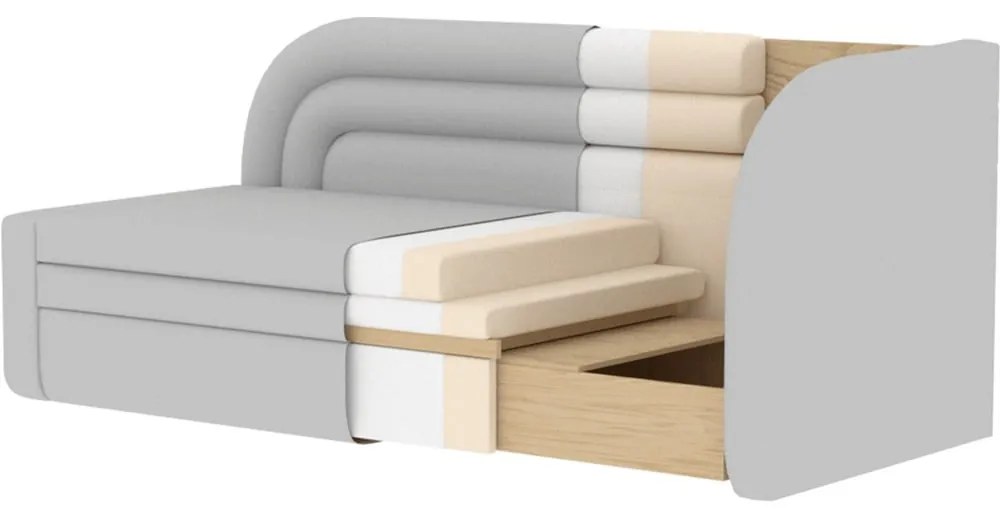 Canapea verde extensibilă/cu spațiu de depozitare cu tapițerie din chenille cu colț pe partea dreaptă 223 cm Fabillo – ELTAP