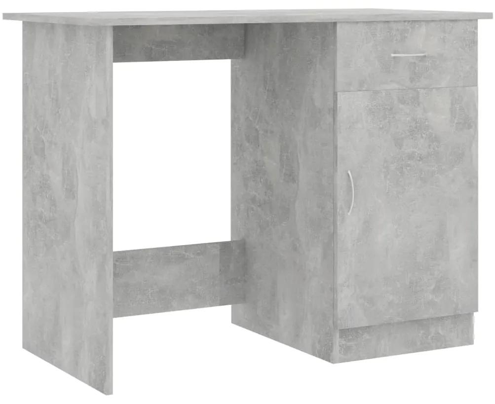 801084 vidaXL Birou, gri beton, 100 x 50 x 76 cm, PAL