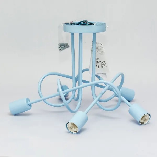 Lustră de tavan aplicată OXFORD 5xE27/15W/230V albastru