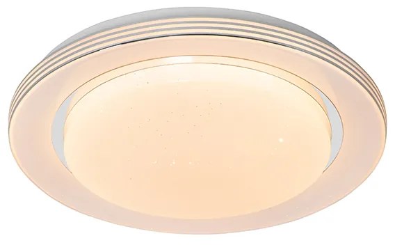 Lampă de plafon alb 38 cm incl. LED cu telecomandă - Jochem