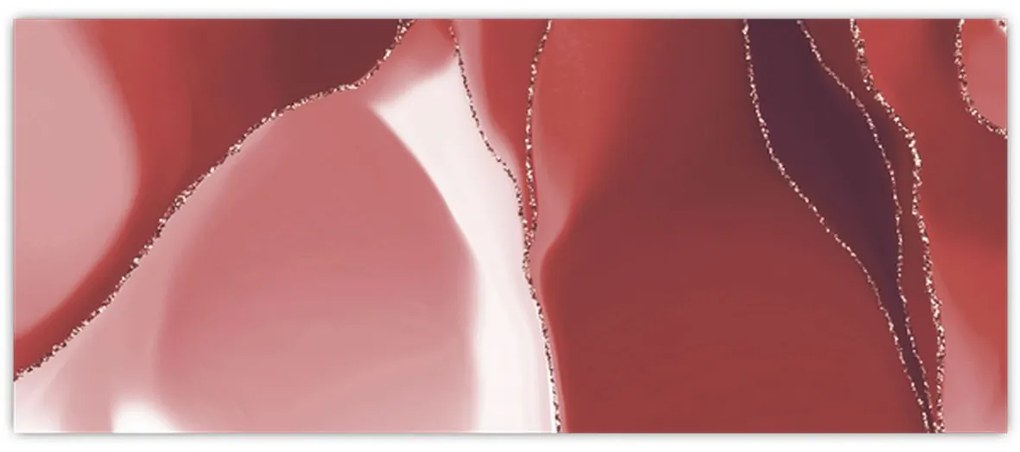 Tablou - Floare abstractă roșie N⁰3 (120x50 cm)