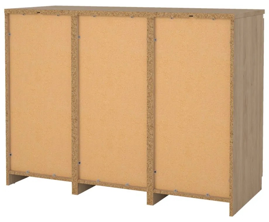 Comodă în culoare naturală cu aspect de lemn de stejar 121x91x50 cm Naia – Tvilum