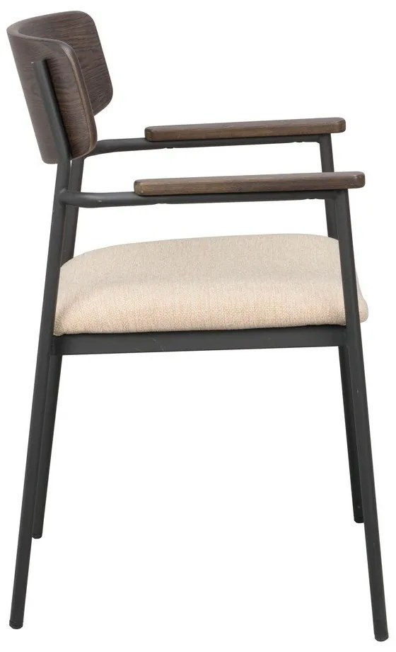 Scaune de dining crem/maro închis 2 buc. Maymont – Rowico