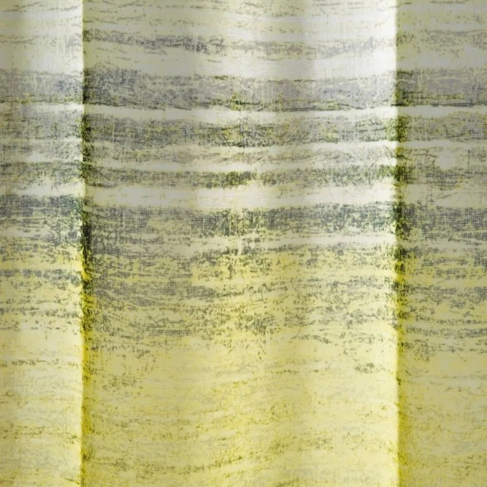 Perdea albă cu inele suspendate imbogatita cu un element colorat 140 x 250 cm