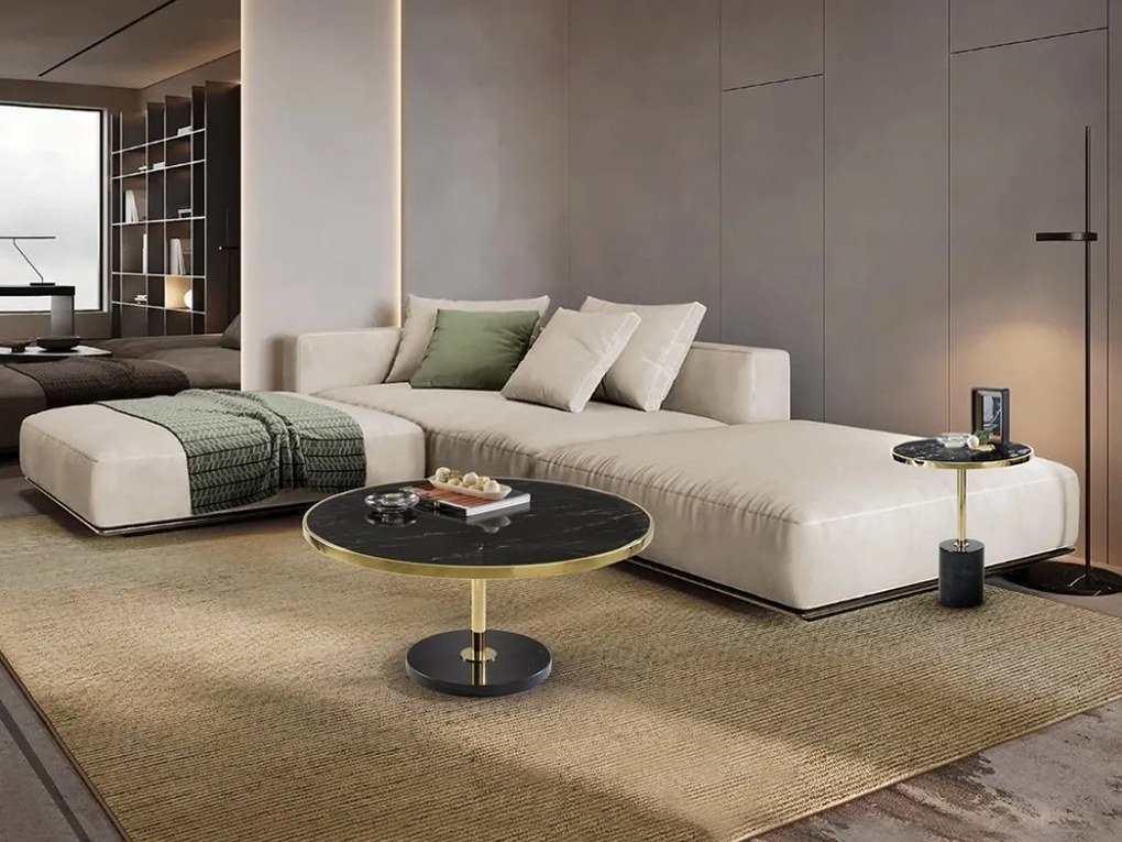 Masuta de cafea design modern Dekala D90 negru/auriu