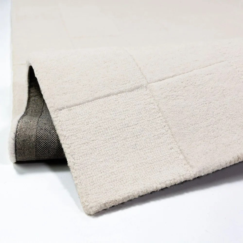 Covor fildeș țesut manual din lână 160x230 cm Checkerboard – Flair Rugs