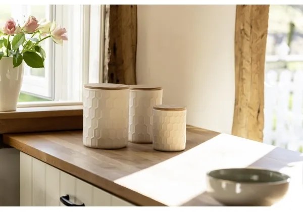 WENKO 54222100 - Cutie de depozitare MAYA 13x17 cm alb/maro