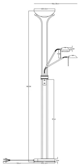 Lampadar LED dimabil Globo 59020B LEONAS LED/20W/230V + LED/5,5W 3000K