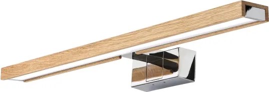 Brilagi-LED Iluminare oglindă de baie WOODY MIRROR 3 în 1 LED/12W/230V 60 cm IP44 crom/stejar