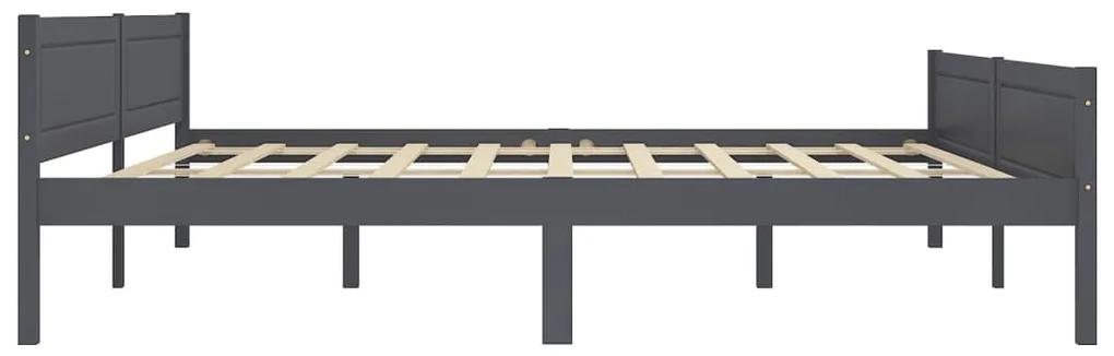 Cadru de pat, 200x200 cm, gri, lemn masiv de pin Gri, 200 x 200 cm