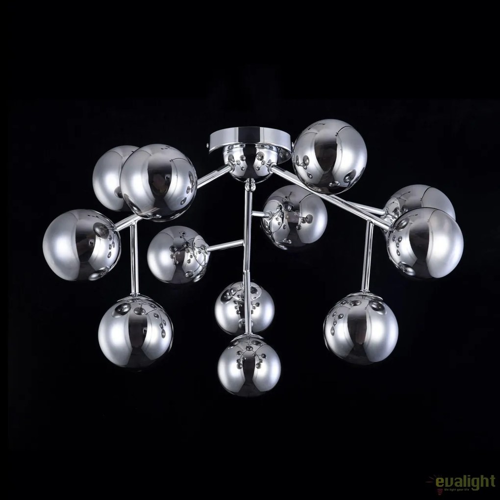 Lustra deosebita cu 12 de surse de lumina Dallas, crom/ fumuriu MYMOD545PL-12CH