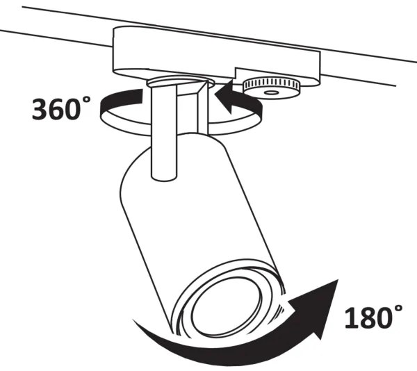 Spot pentru sistem de șină MINOR 3xGU10/10W/230V + 1 m sistem de șină