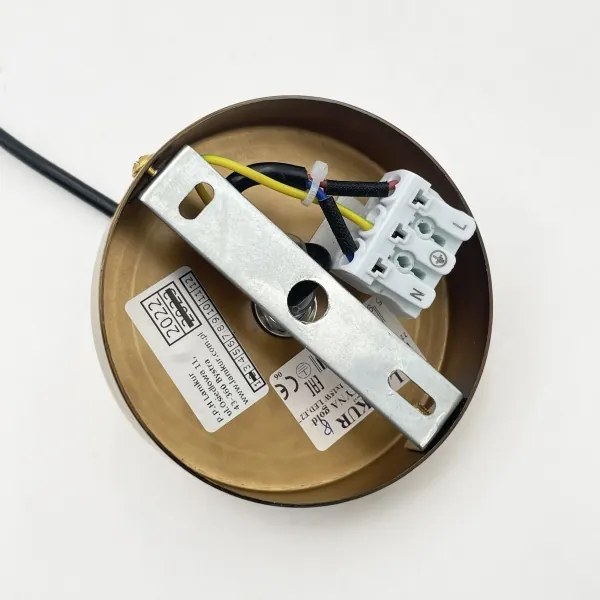 Lustră pe cablu ROCCO 1xE27/15W/230V auriu/bej fumuriu