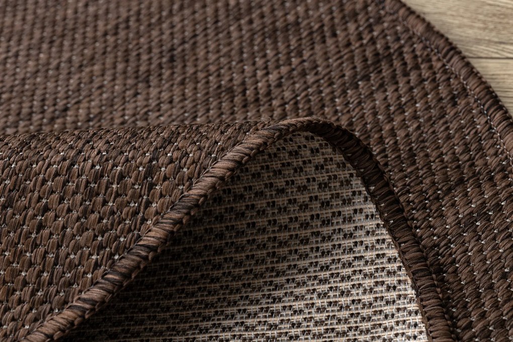Covor SISAL SION cerc A5165A Melanj țesute plate maro