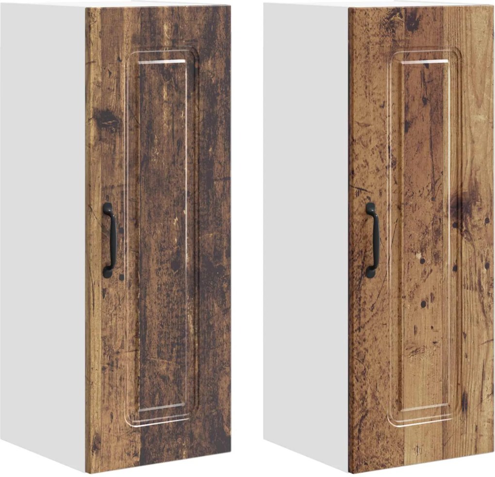 vidaXL Dulap de bucătărie Kalmar 2 pcs Lemn vechi 30 x 31 x 80 cm