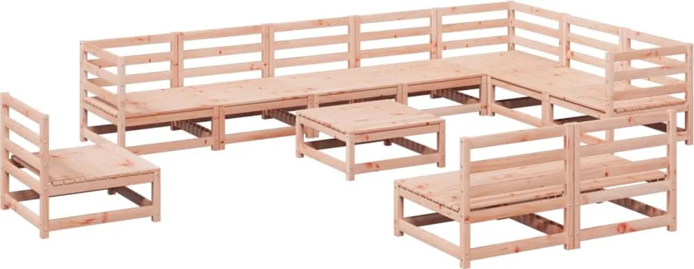 vidaXL Set canapele grădină, 11 piese, lemn masiv brad douglas