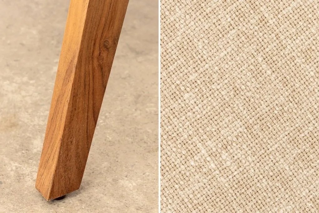 Scaun dining material textil gri deschis si lemn MAMMUT