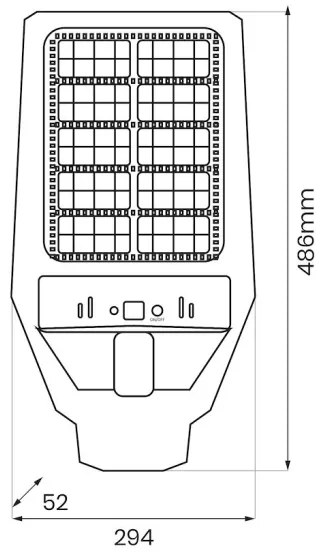 Lampă LED stradală solară dimabilă cu senzor KERS LED/300W/3,2V 6500K IP65